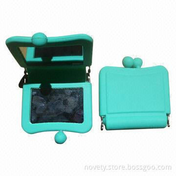Silicone Pocket Mirror, Customized Colors are Welcome, Large Space for Logo